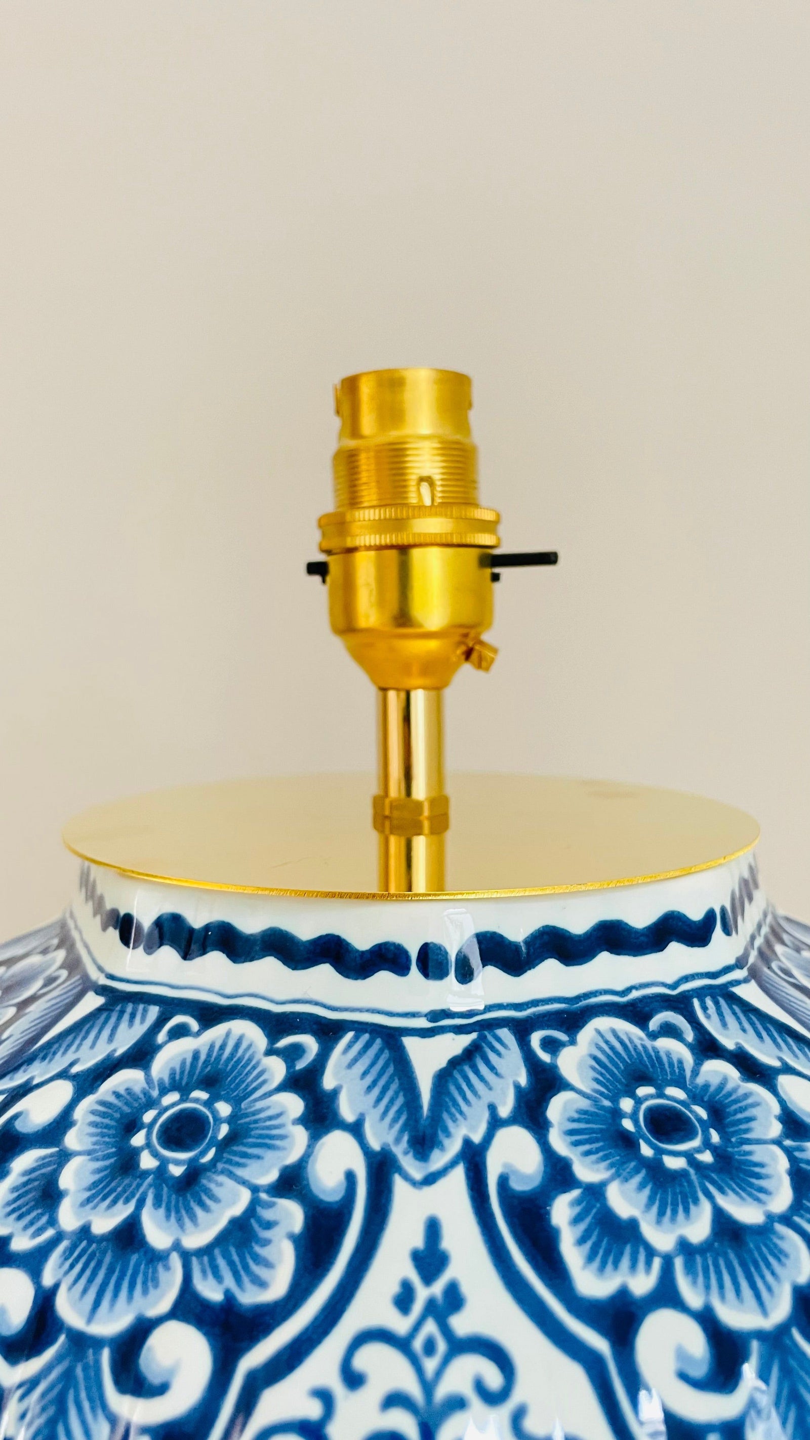 Large Antique Delft Lamp