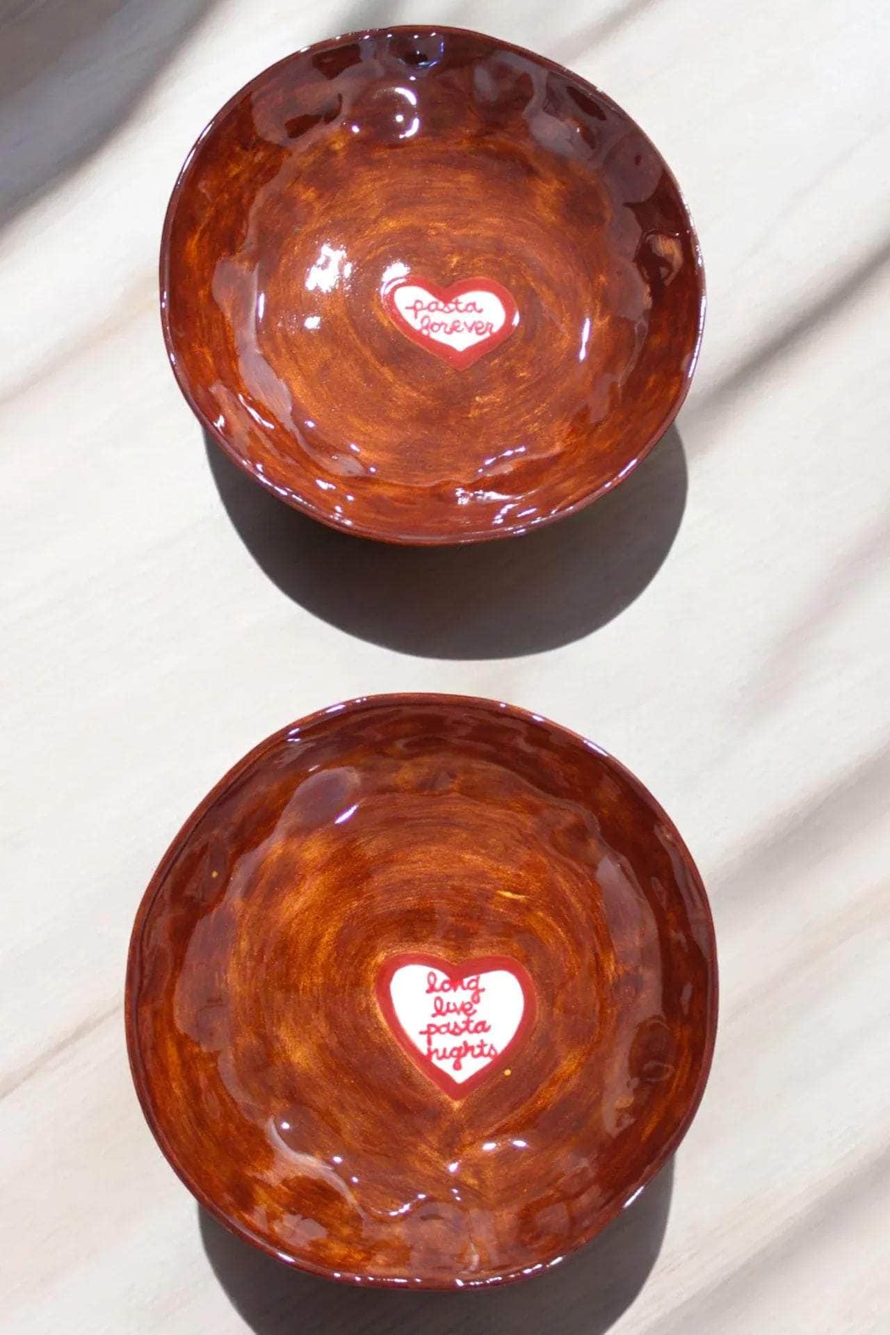 Set of Hand-Painted Pasta Bowls