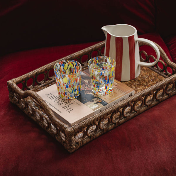 Goldie Rattan Tray, Teak