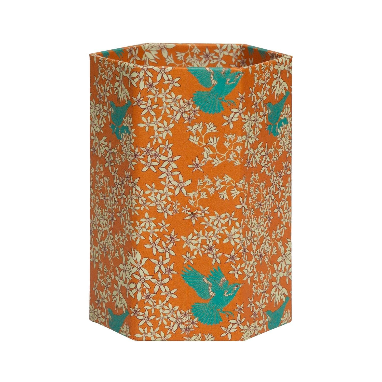Corali Orange Quartz Hexagonal Brush Pot