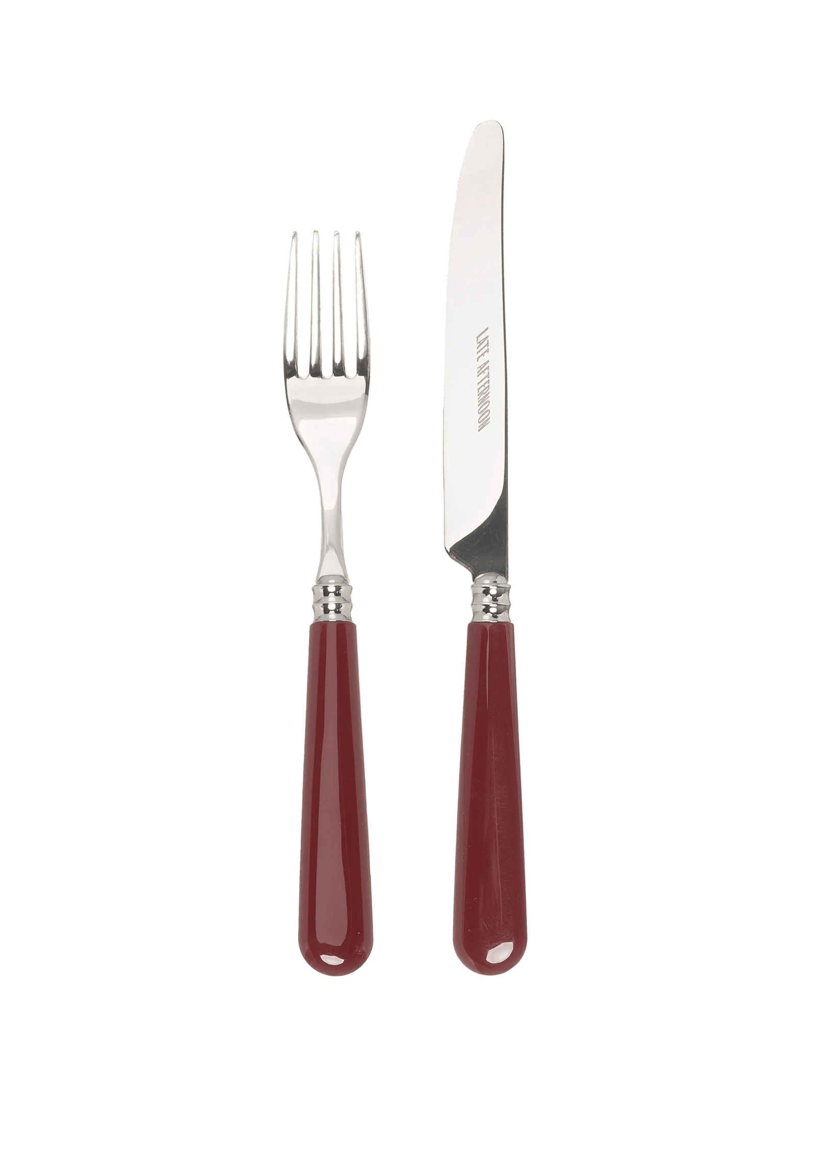 Burgundy Knife and Fork Set