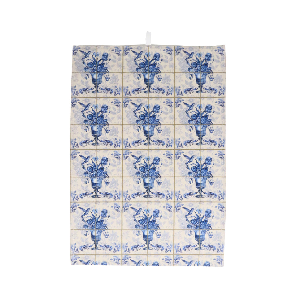 Floral Tile Tea Towel