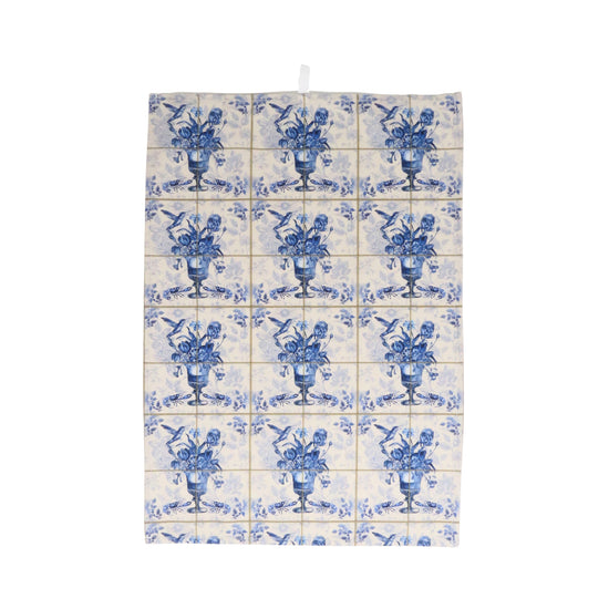 Floral Tile Tea Towel