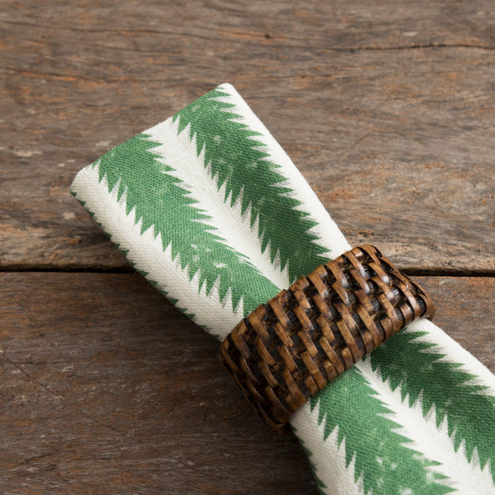 Set of 6 Atria Mini Green Linen Napkins