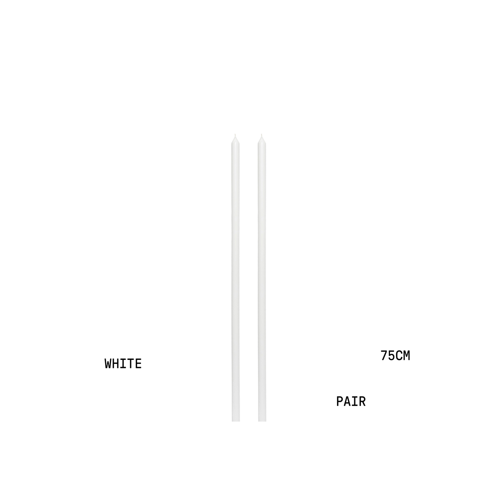 White Tapered METRE Candle Pair