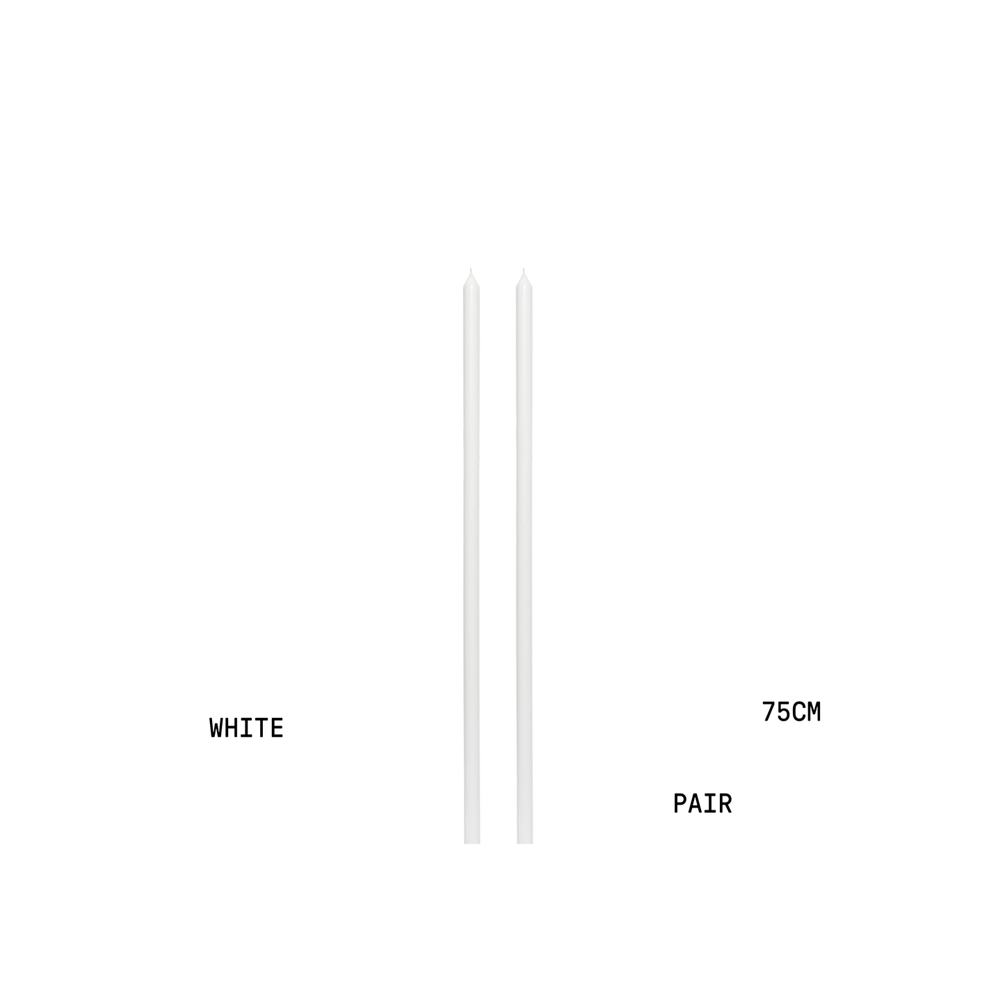 White Tapered METRE Candle Pair