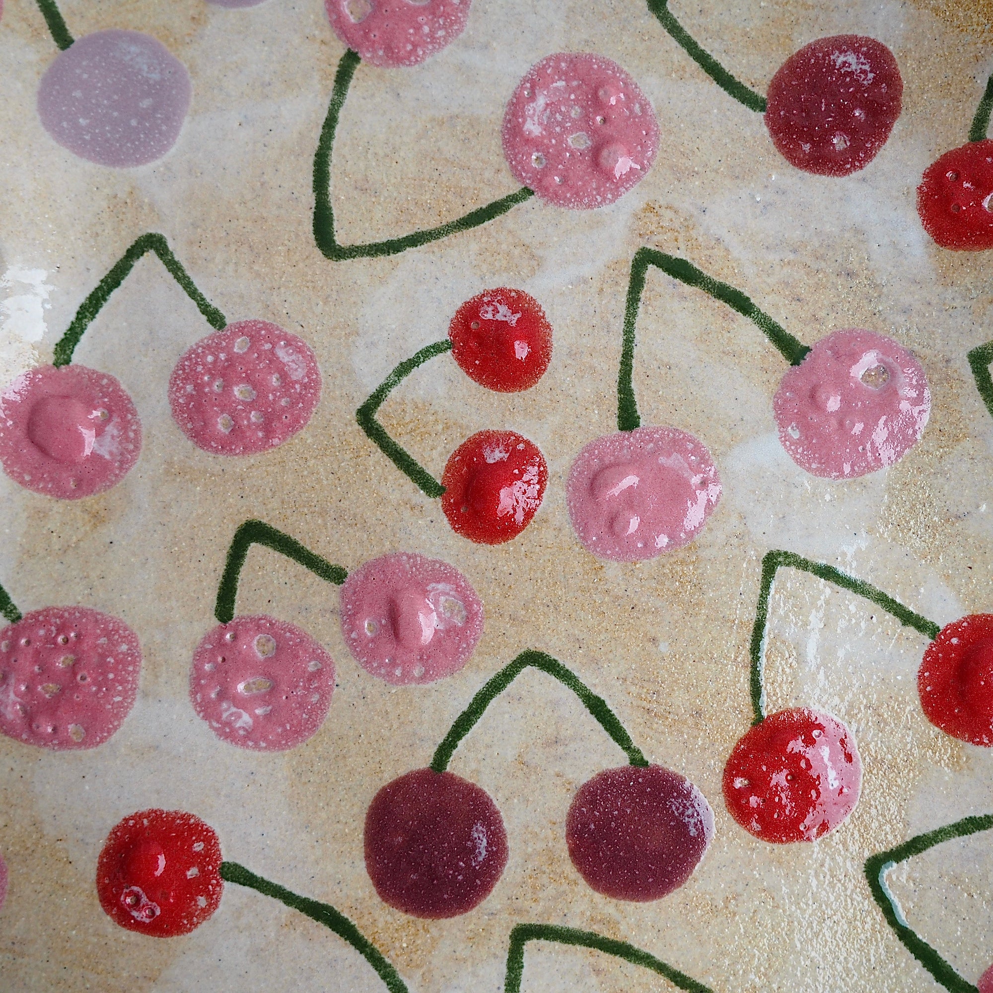 Handmade Ceramic Curvy Cherry Serving Plate