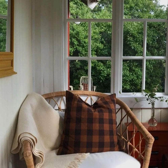 Cushion Cover Checked Brown