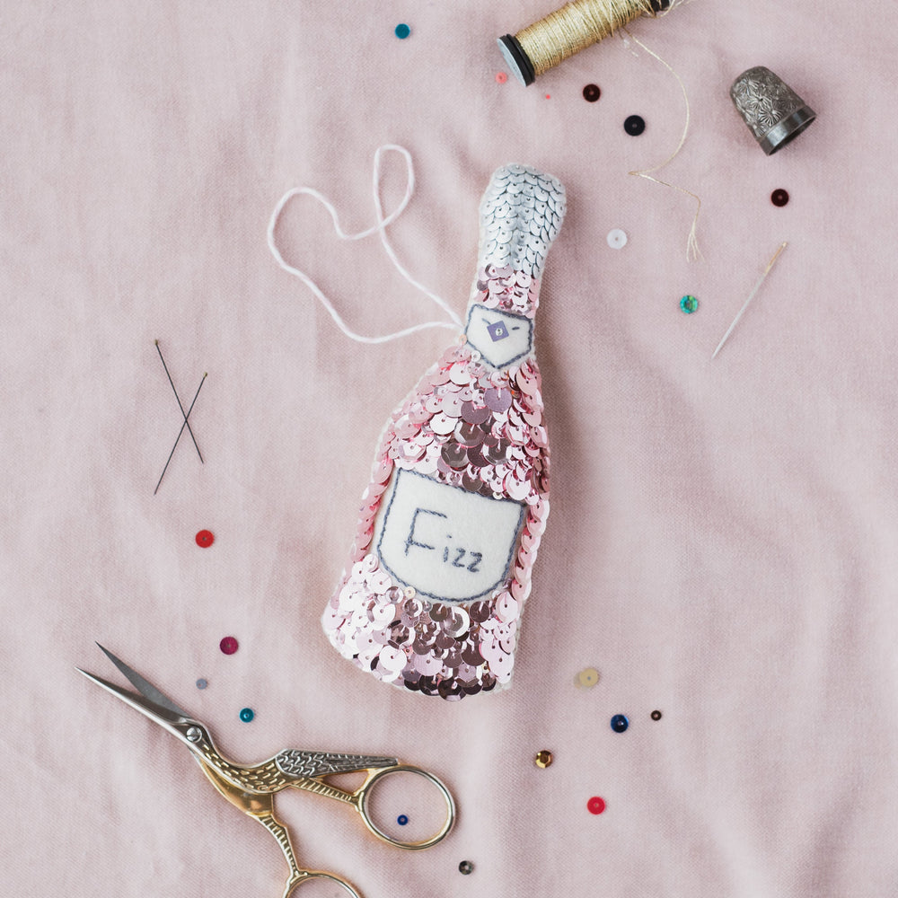 Pink Fizz Sequin Ornament Set