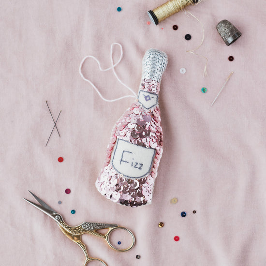 Pink Fizz Sequin Ornament Set