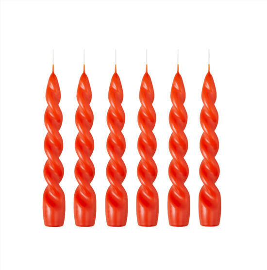 Spiral Candle - Tiger Orange