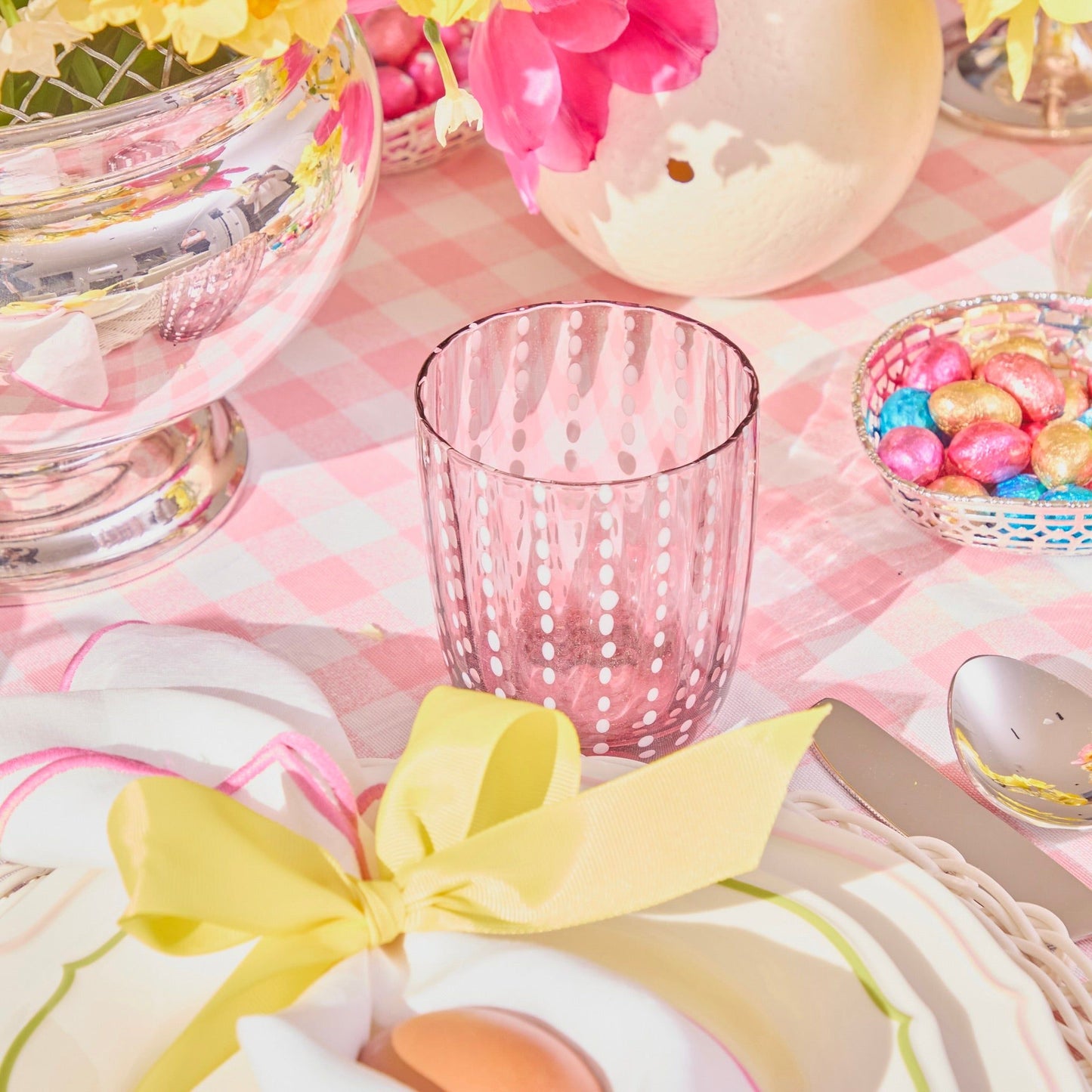 Pink Speckle Glasses (Set of 6)