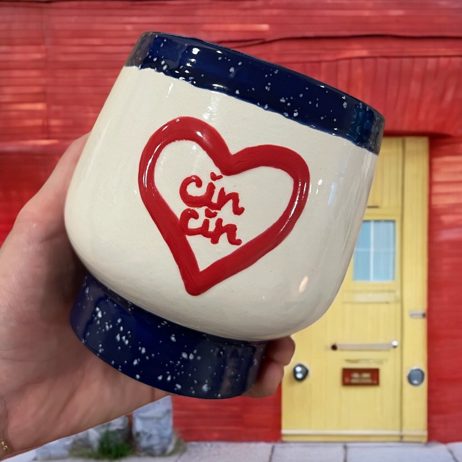 Hand-painted “cin cin" Cups/Collection of Two