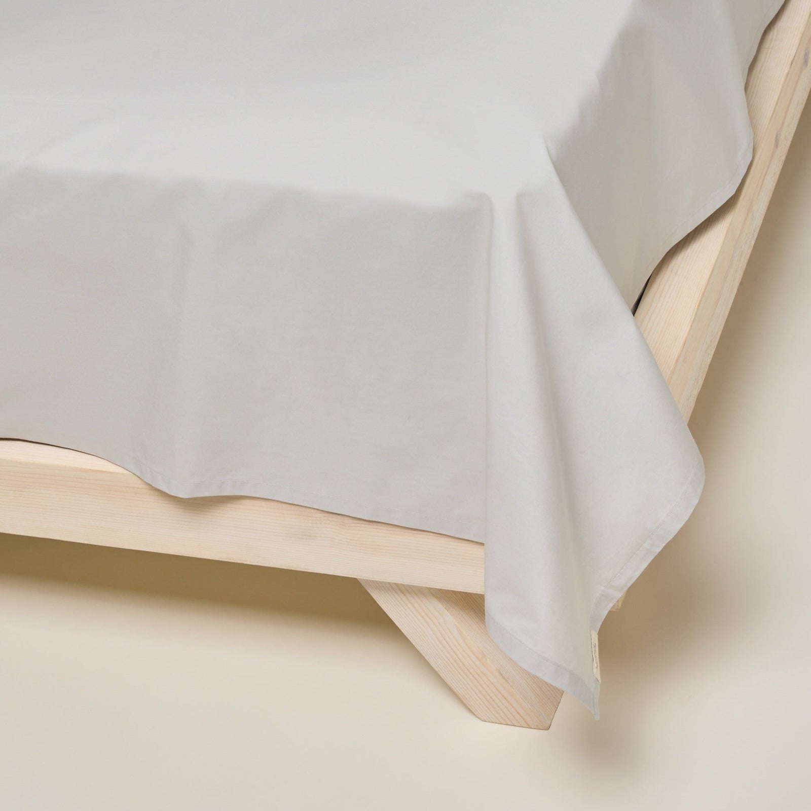 Percale Organic Cotton Flat Sheet - Equinox Silver