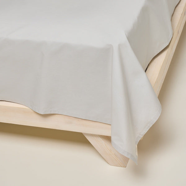 Percale Organic Cotton Flat Sheet - Equinox Silver