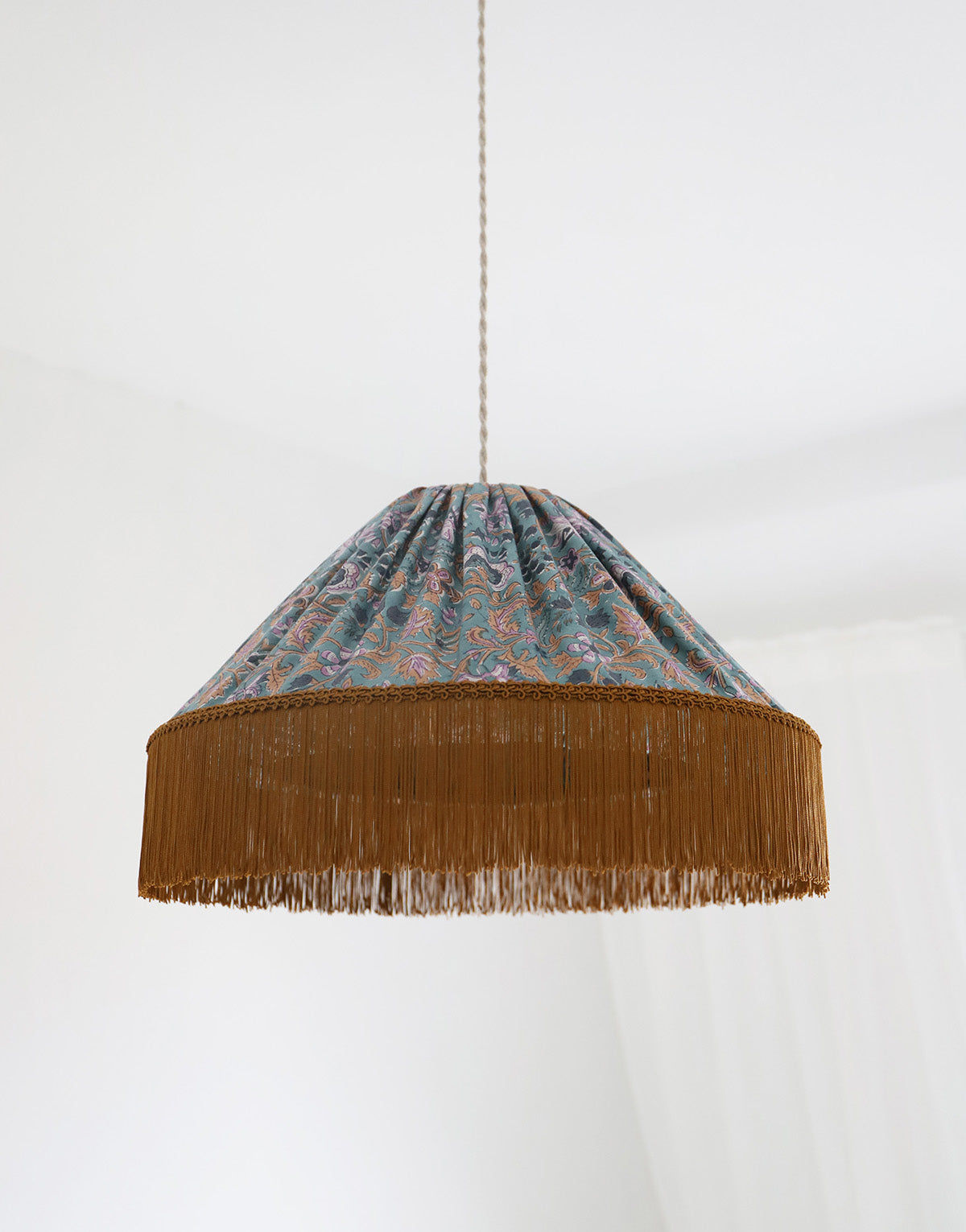 Conical Pendant Light Bella Printed “Indian Bloom”