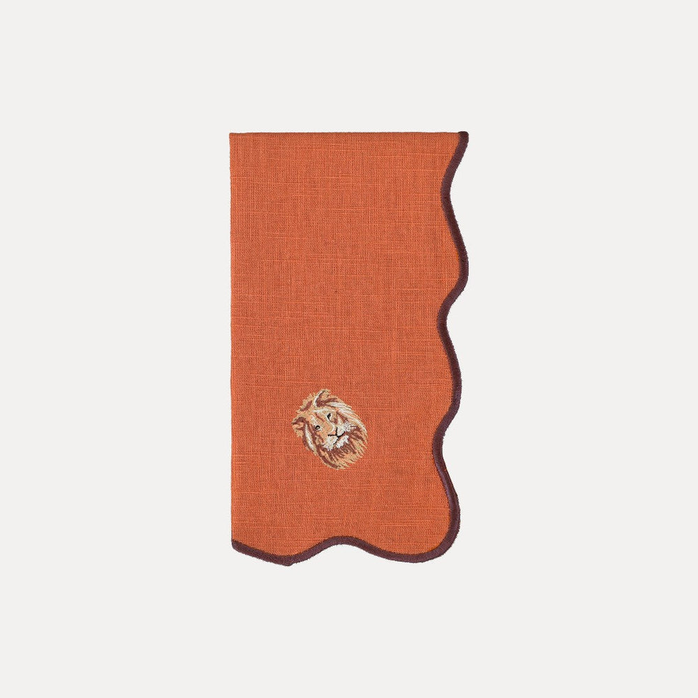 Terracotta Jungle Napkin, Lion