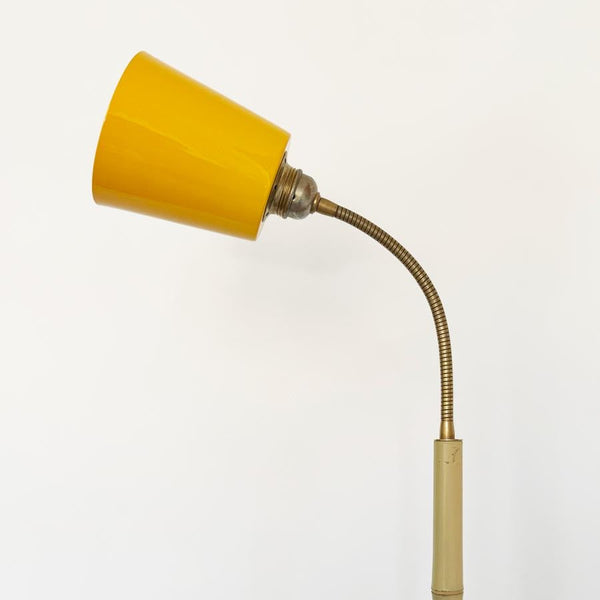 Bamboo and Terracotta Floor Lamp - Yellow