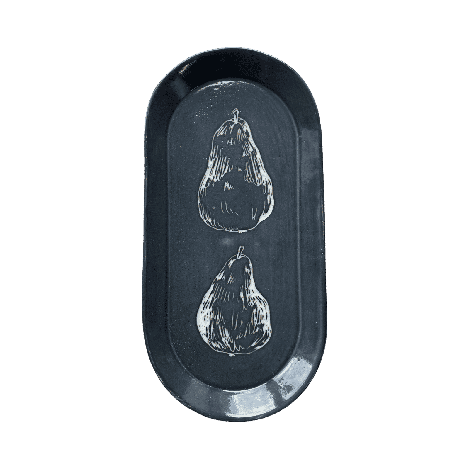 Sgraffito Pear Platter