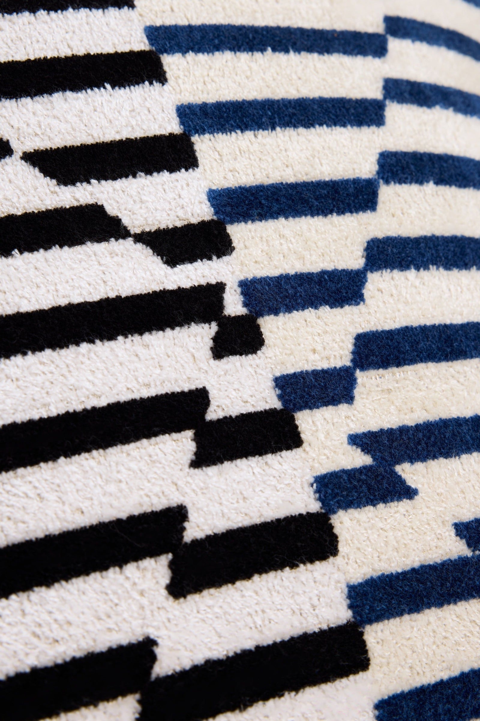 Stripes Velvet Cushion Cover - Blue