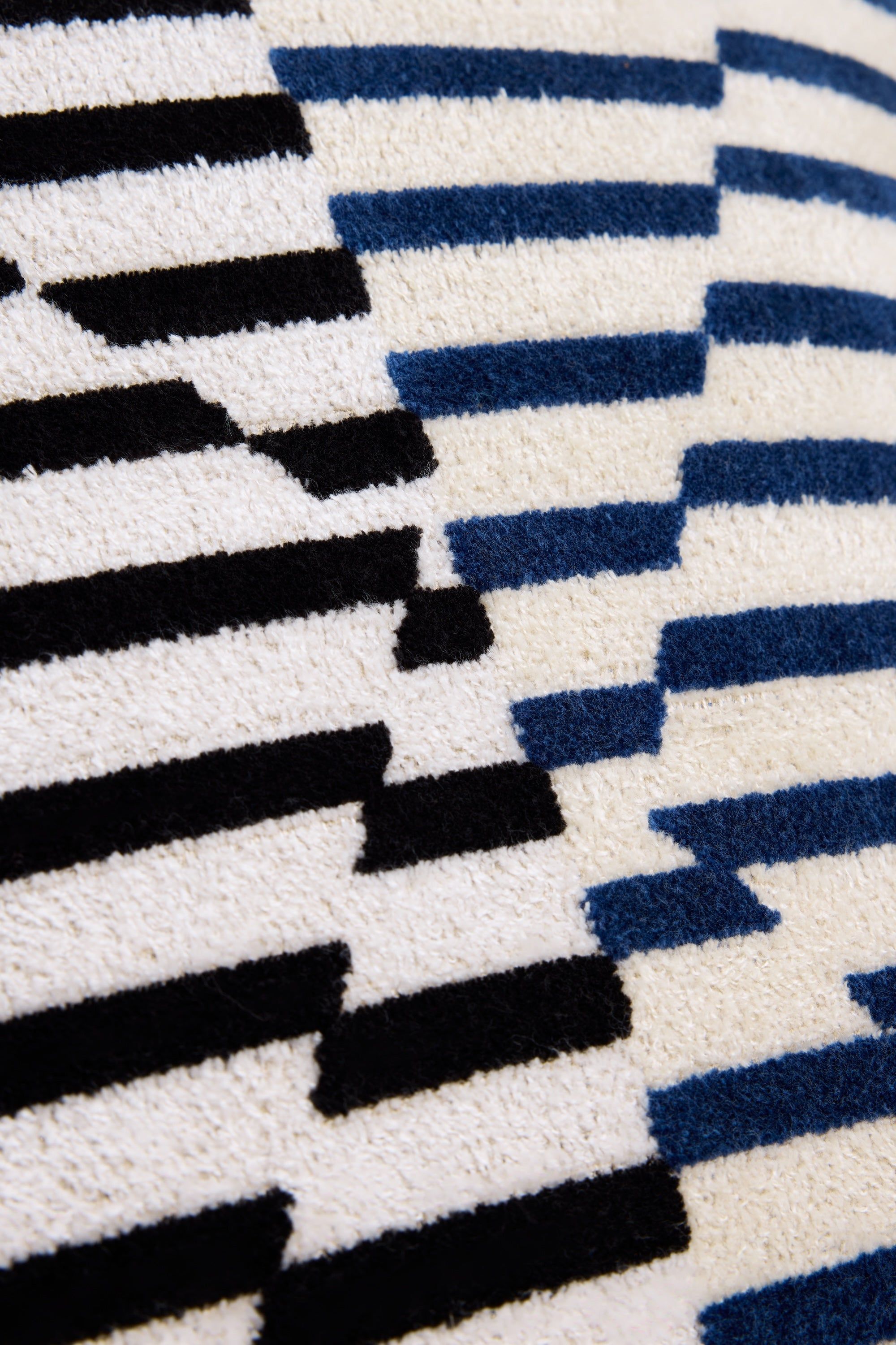 Stripes Velvet Cushion Cover - Blue