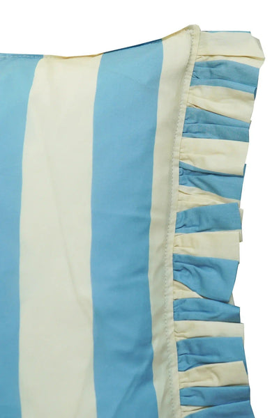 Ruffle Cushion made with Liberty Fabric VACATION STRIPE