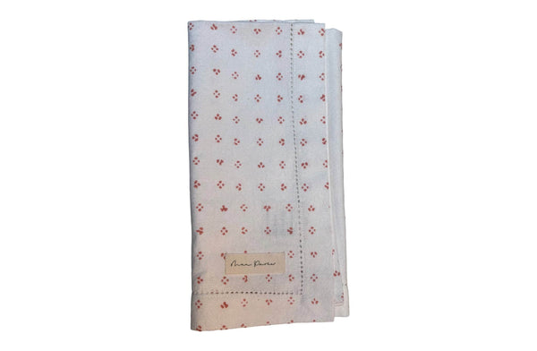 Minni Napkin - White with Red