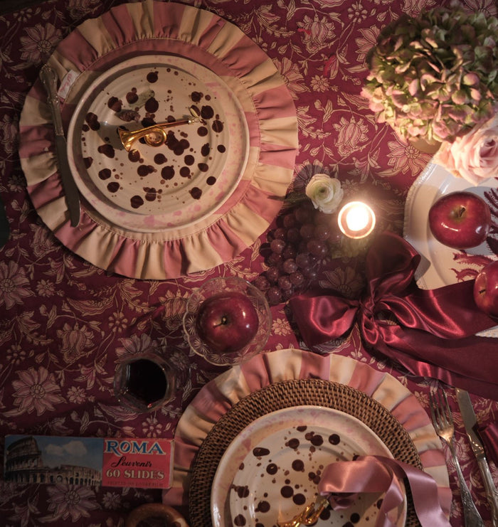 Darcy Placemat Pink/Beige Stripes