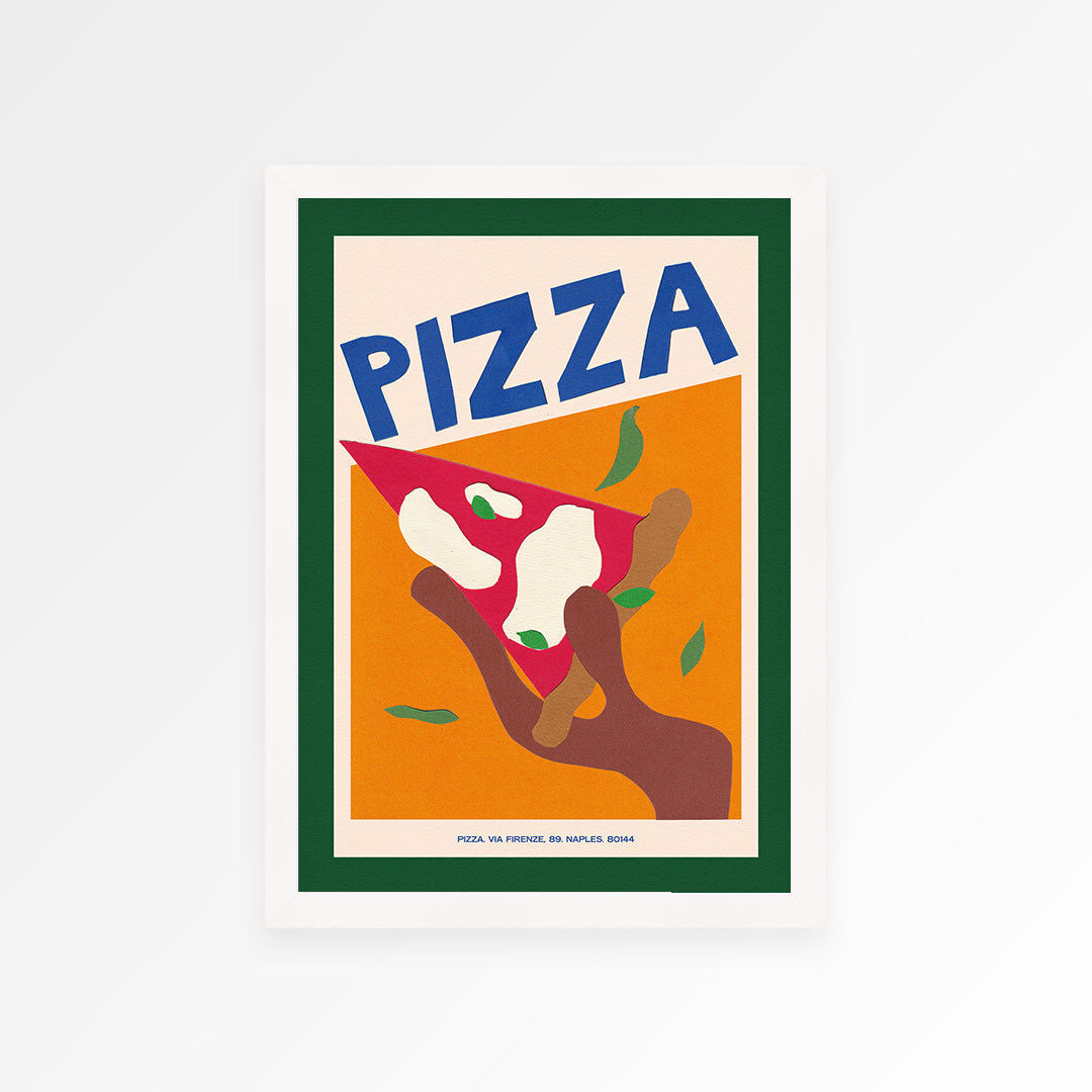 Pizza Hand Collaged Print