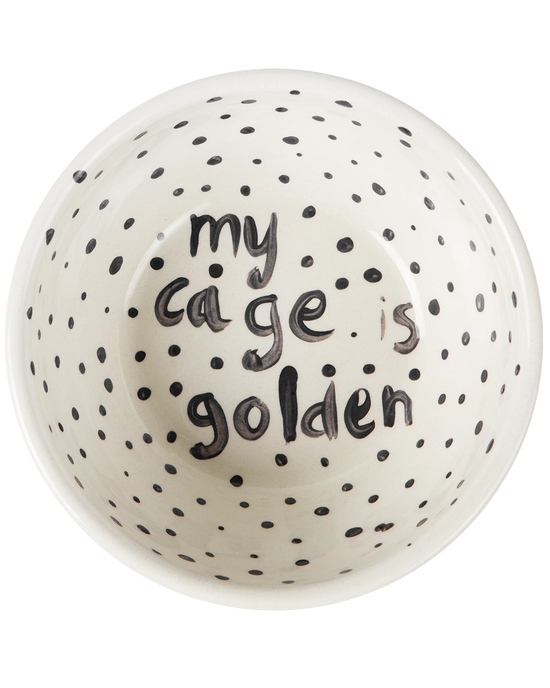 "My Cage Is Golden" Hand Painted Bowl 11/12