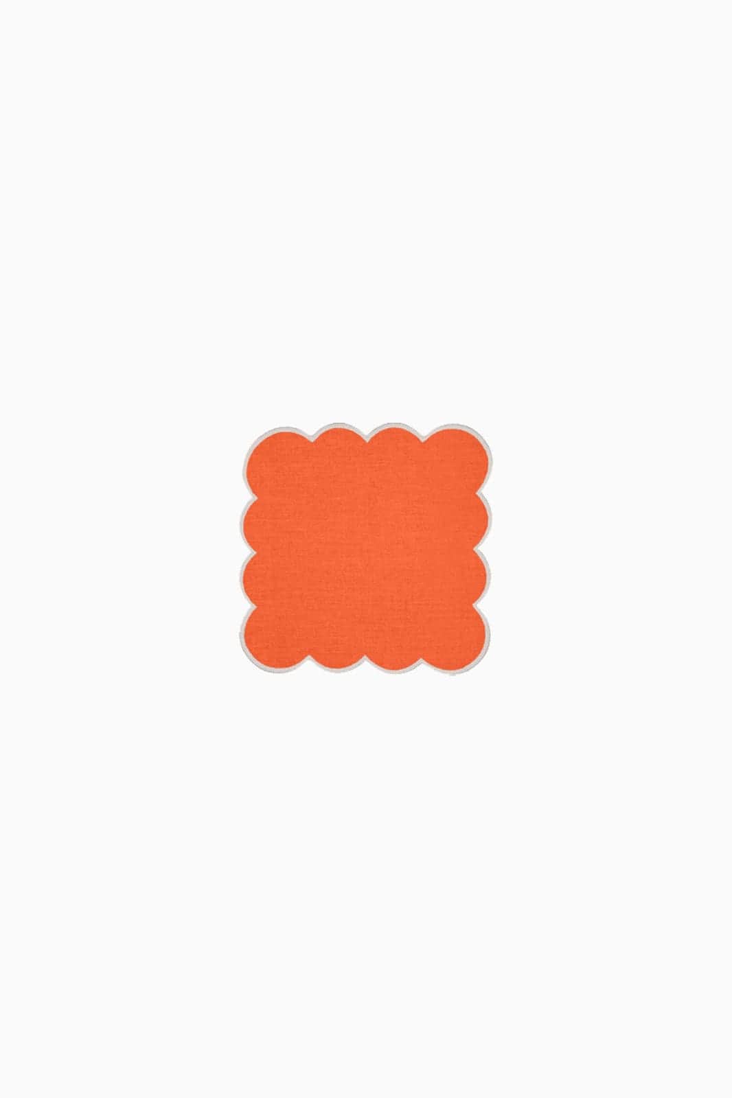 Zero-Waste Scalloped Linen Cocktail Napkins Coral - Set of 4