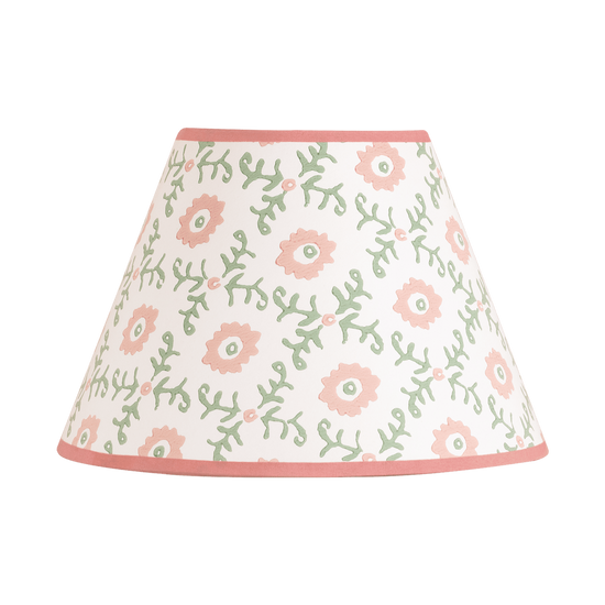 Folk Flower Pendant Lampshade - Pink / Green