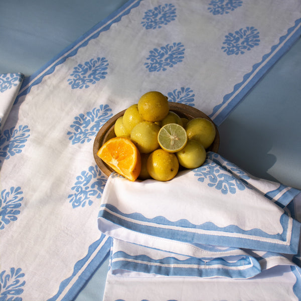 Nila - Pure Cotton Table Napkin Set of 2 - Pastel Blue