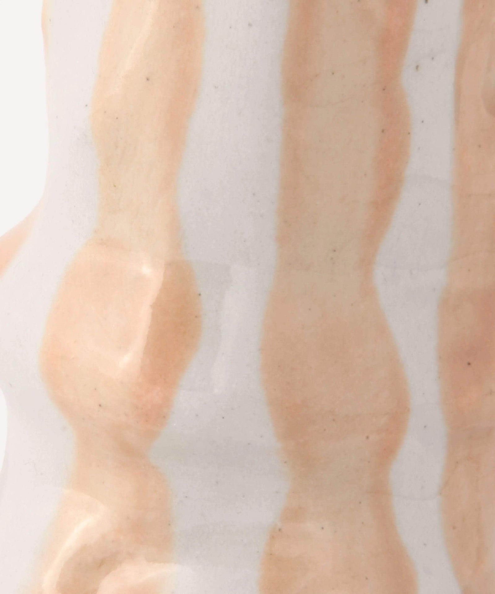 Ivory Beige Candy Stripe Candle Holder