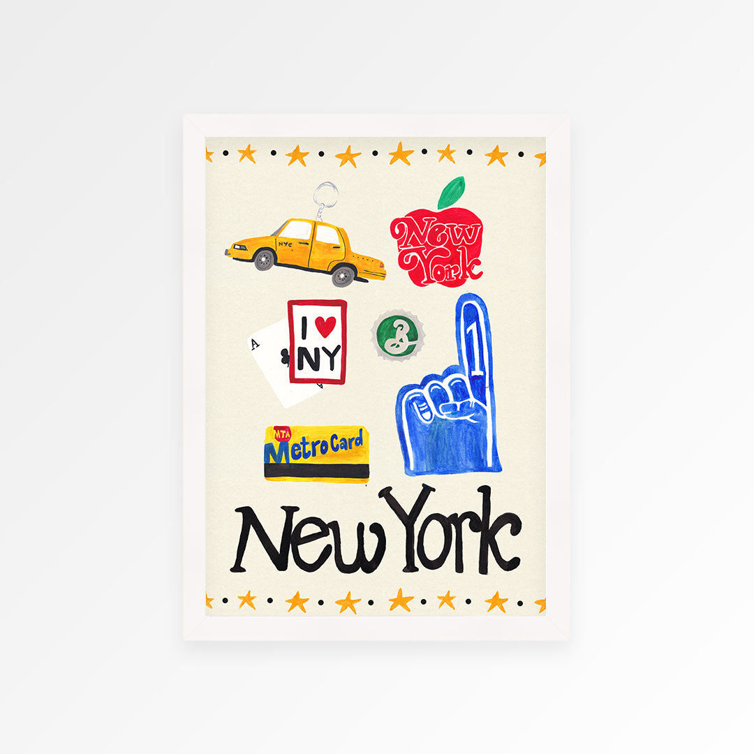 New York Travel Trinket Hand Painted Print