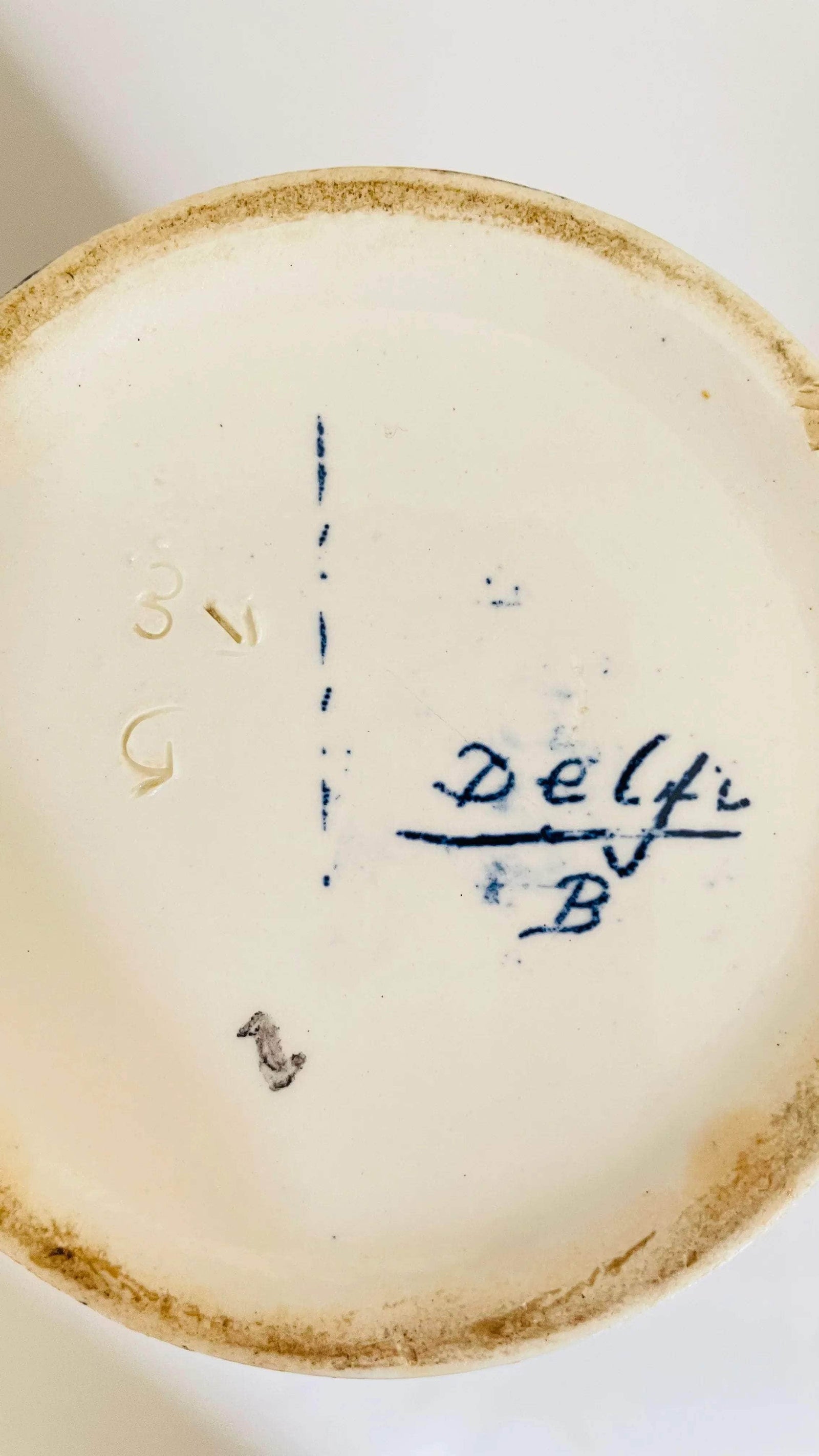 Antique Delft Table Lamp