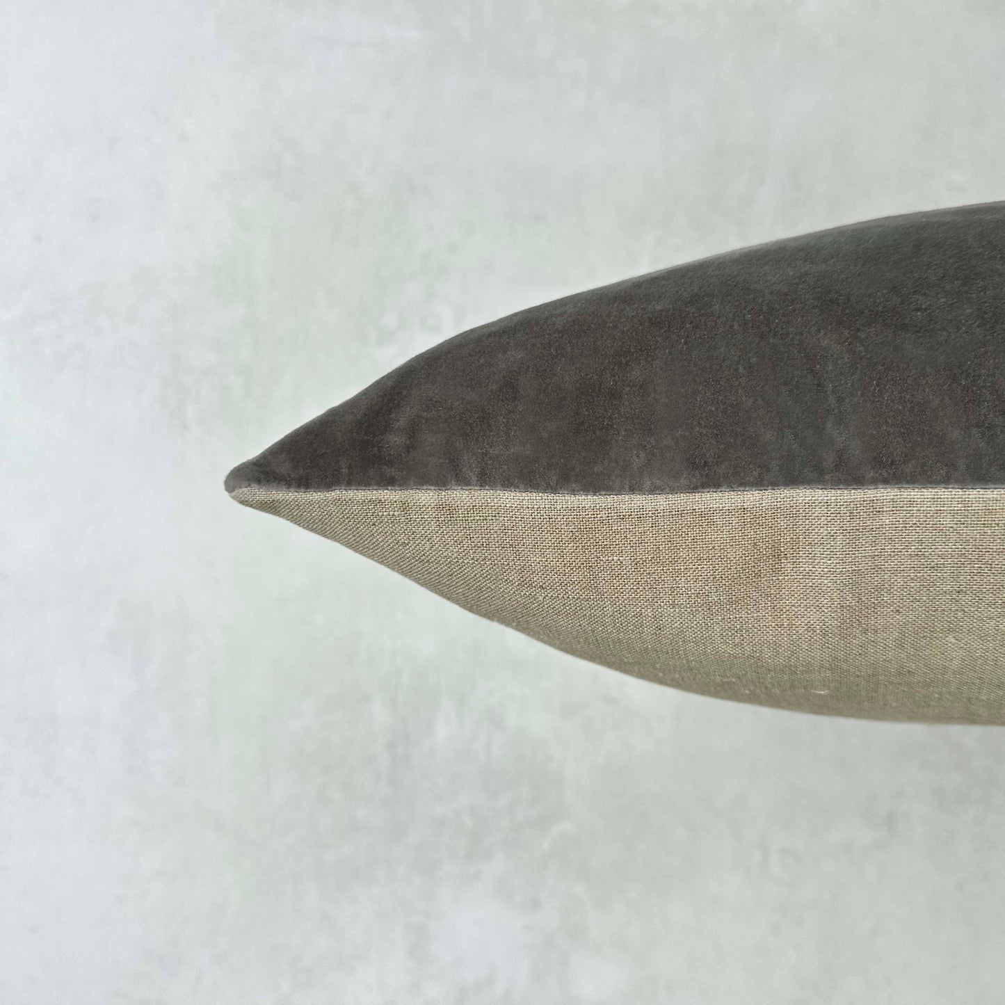 The Velvet And Linen Cushion Ash Grey