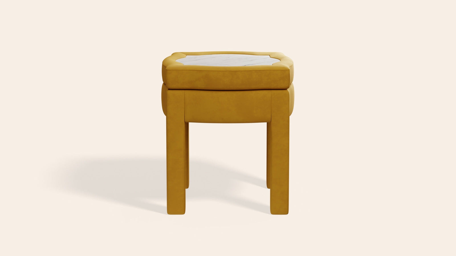 Piero Footstool, Turmeric Velvet