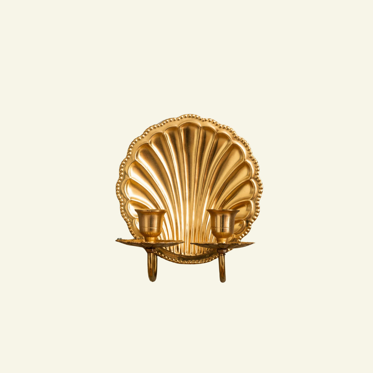 Shell Brass Wall Sconce Double (Antique)