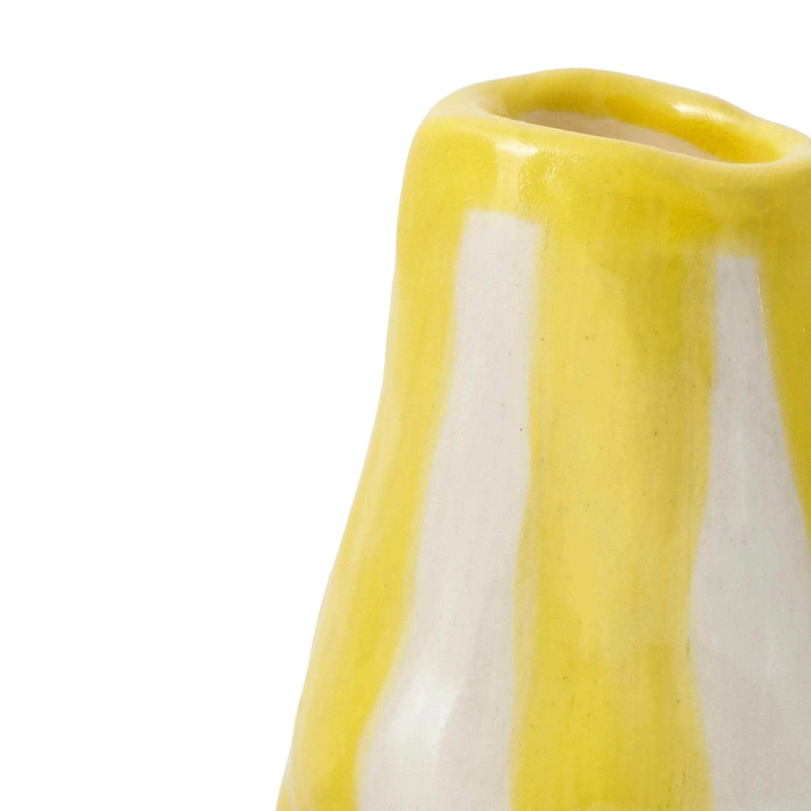 Bright Yellow Candy Stripe Candle Holder