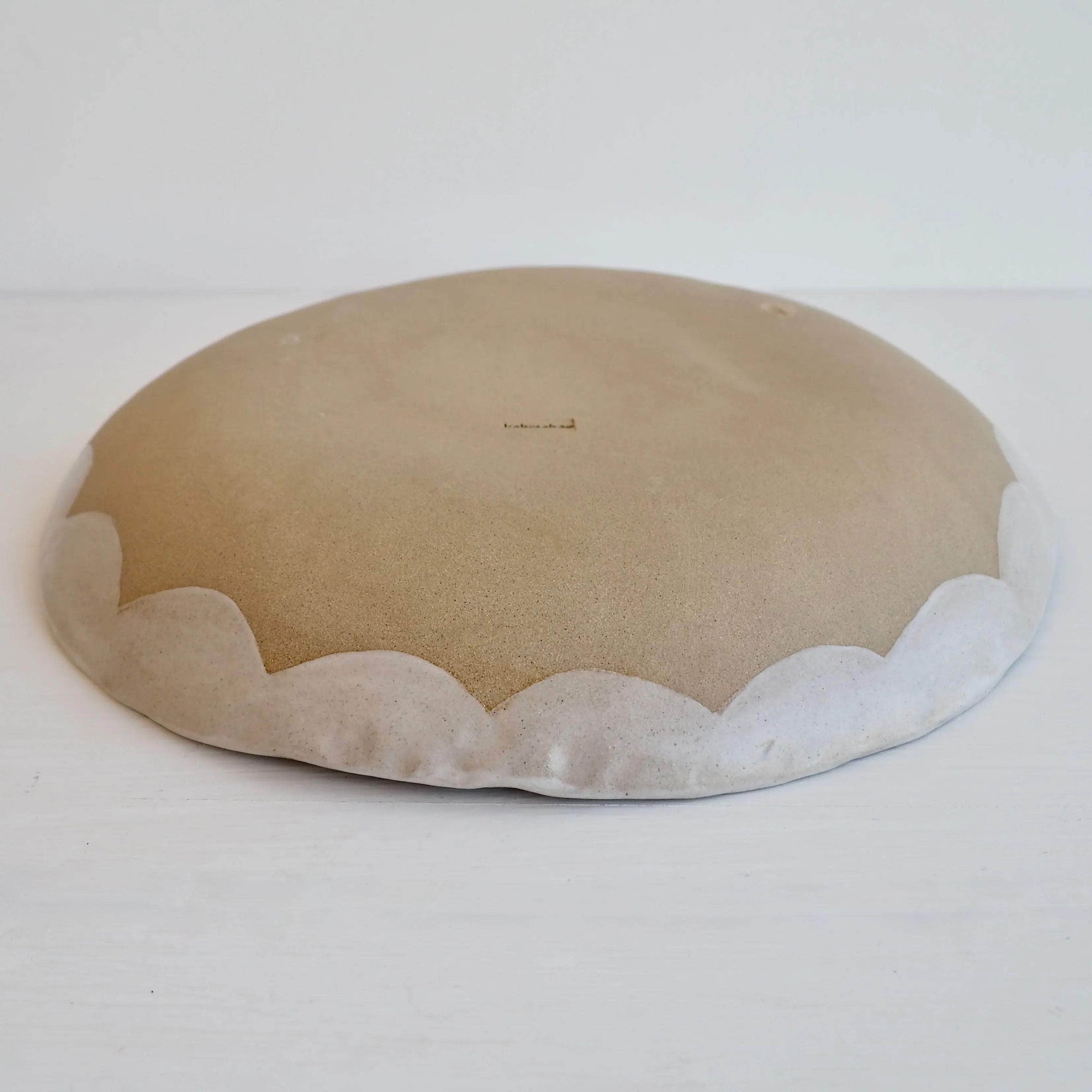 Handmade Large Ceramic Fruit Bowl with Illustrated Fruits