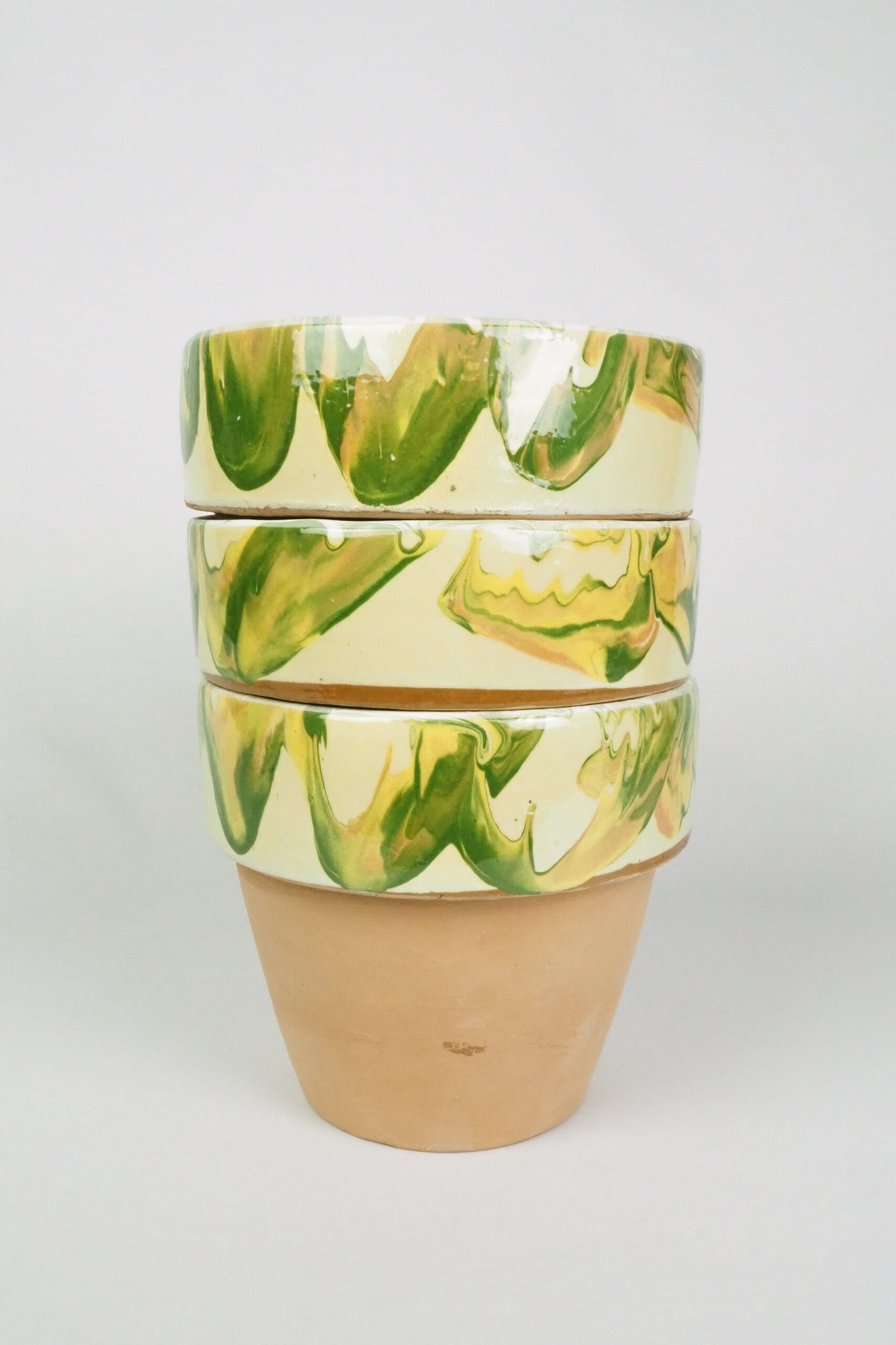 Yellow Marbled Terracotta Planter