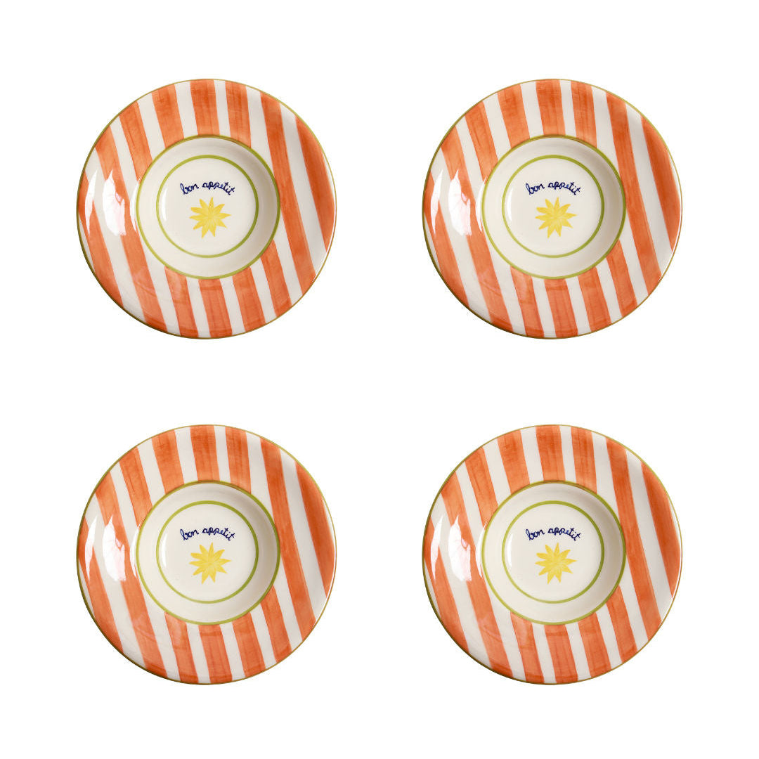 Loulou Orange Pasta Plates Set-Of-Four