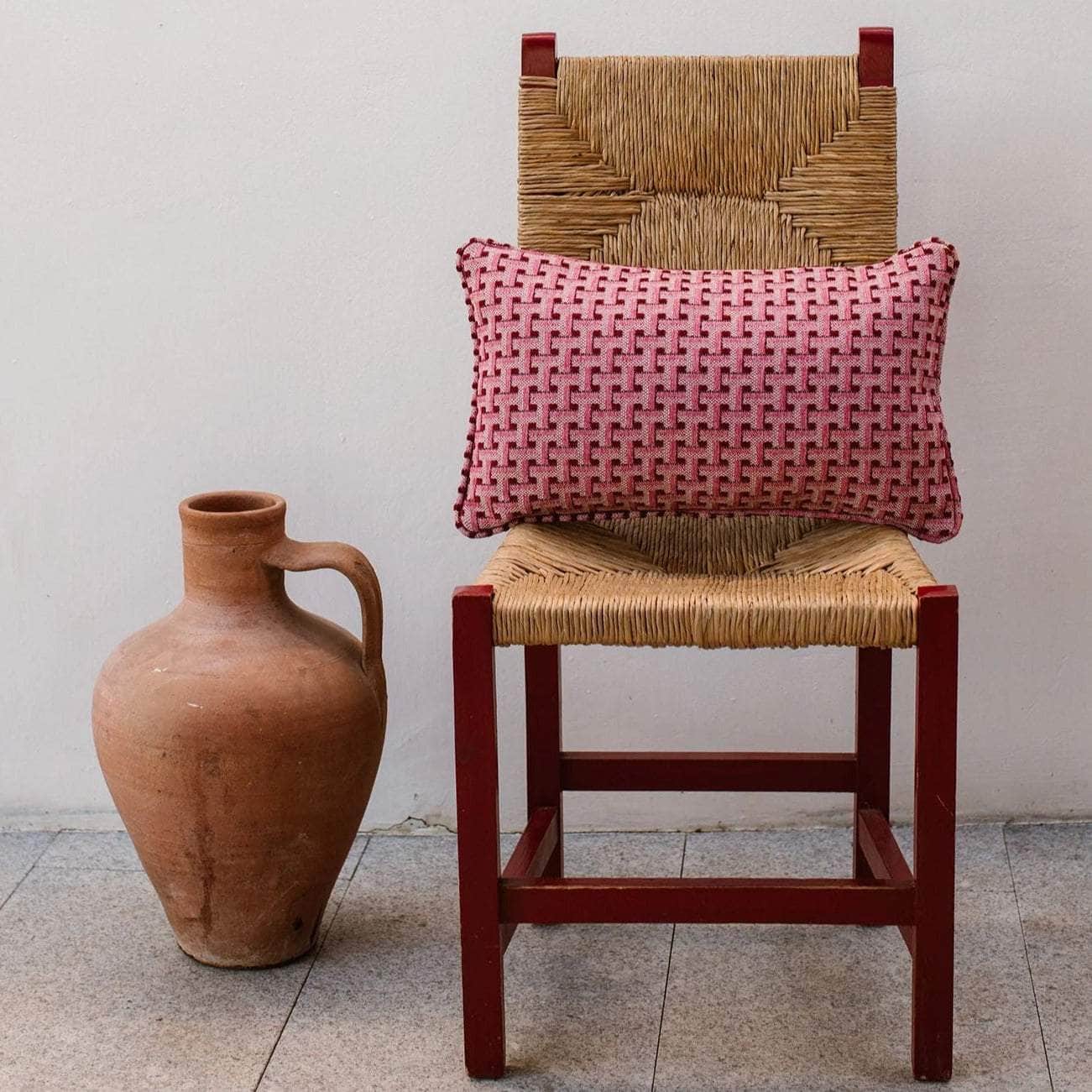 Cushion Janis Bordeaux & Pink