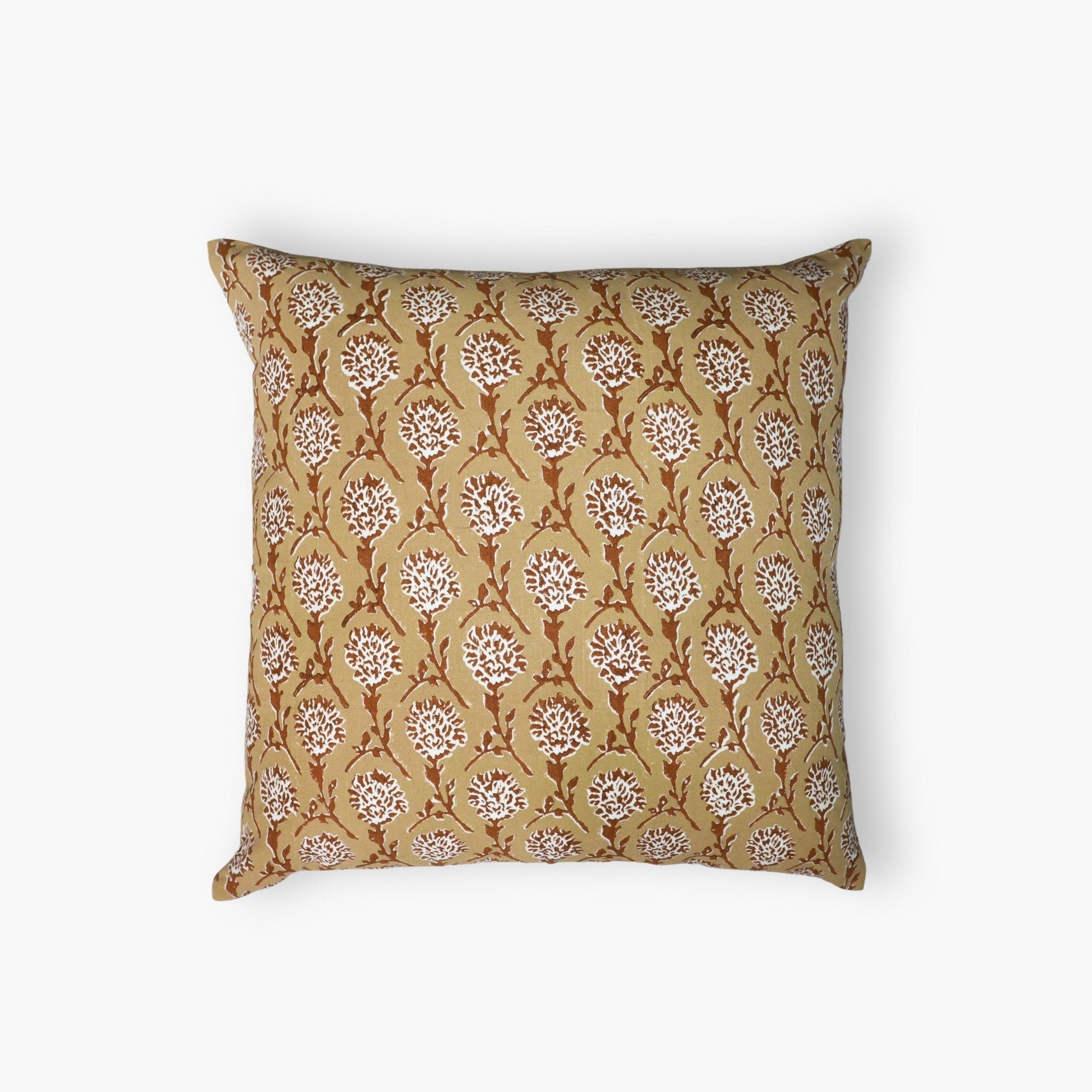 Nikhar Pure Linen Throw Pillow Cover - Chai Brown