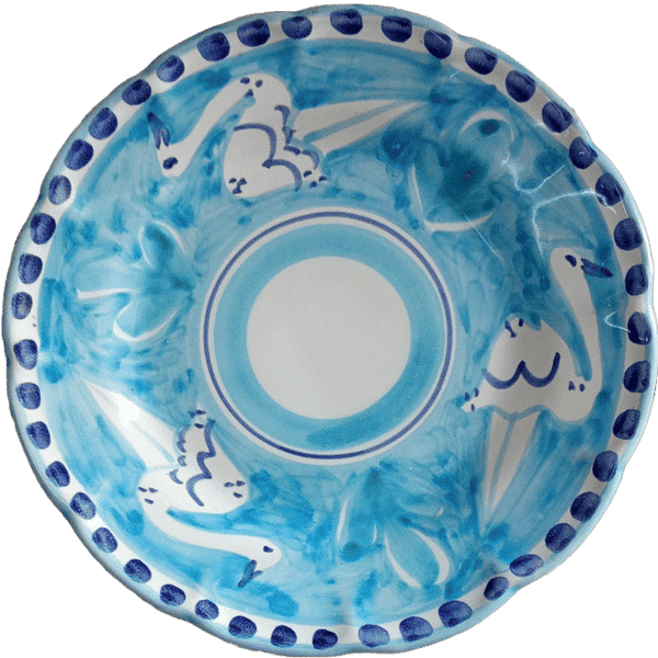 Amalfi Plate 20cm Blue Ostriches