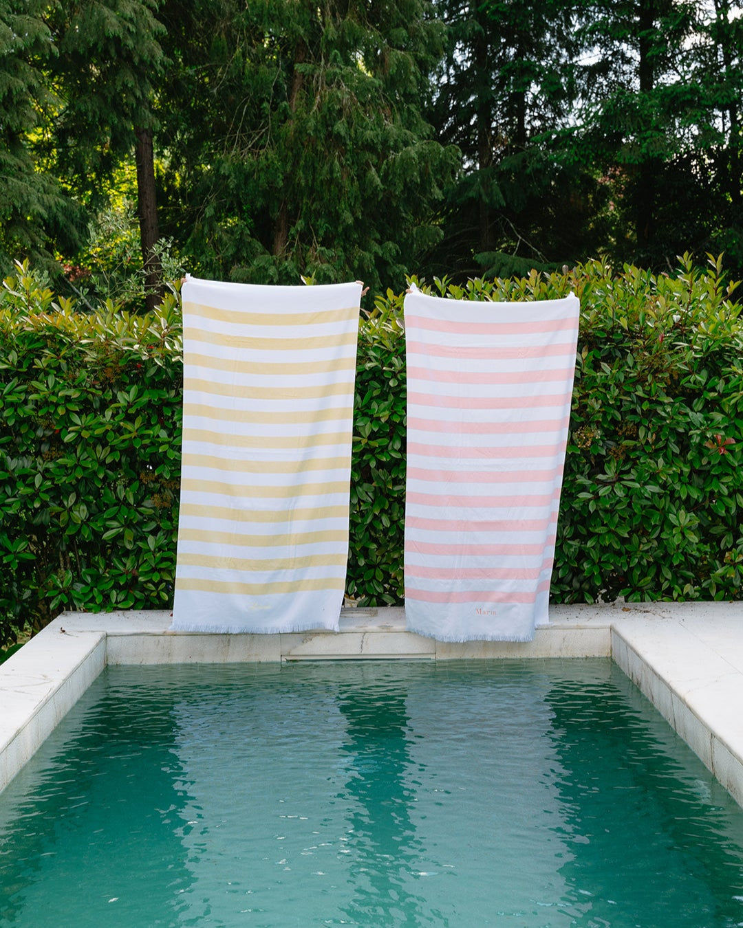Personalised Salmon Striped Beach Towel
