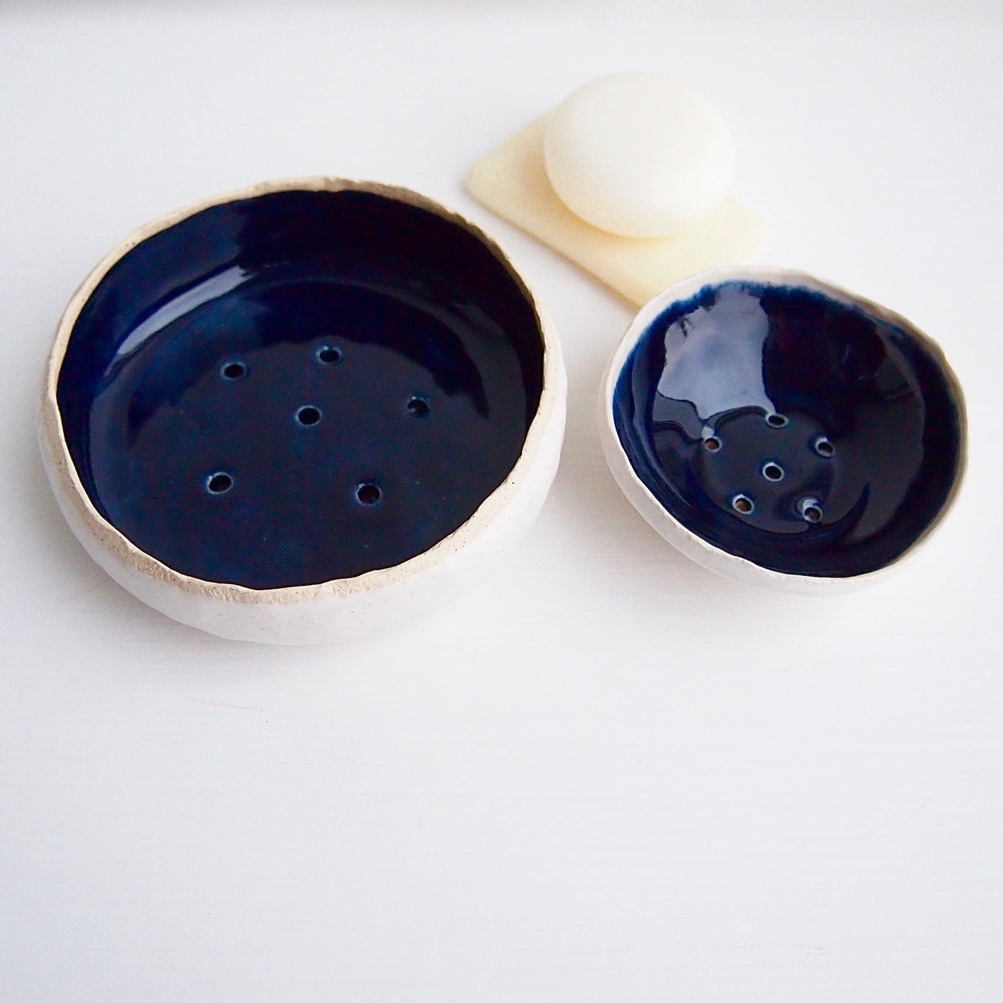 Handmade Royal Blue Ceramic Soap Dish