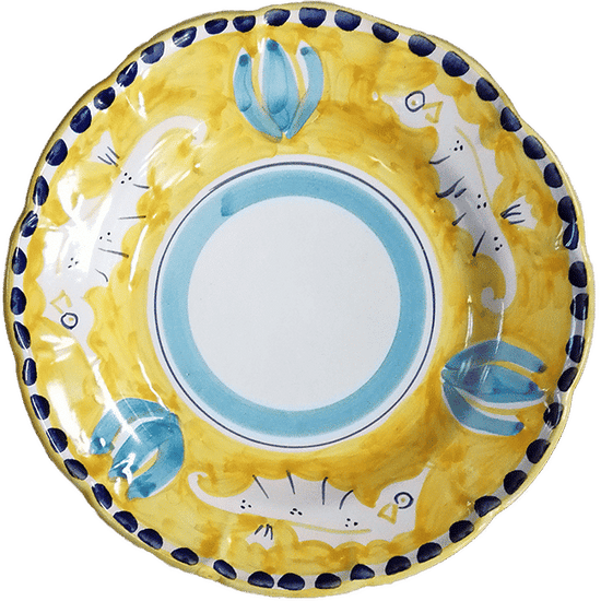 Amalfi Plate 20cm Yellow Seahorse