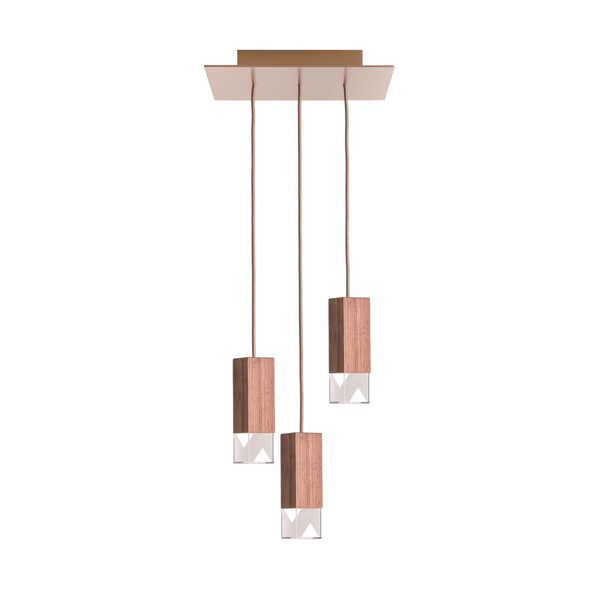 Lamp/One Wood Trio Ceiling Light